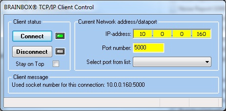 TCP-IP Connect screen